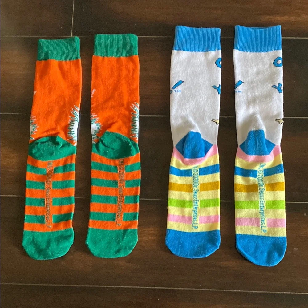 Dr. Seuss Themed Colorful Socks Set Oh the Places You'll Go, The Grinch